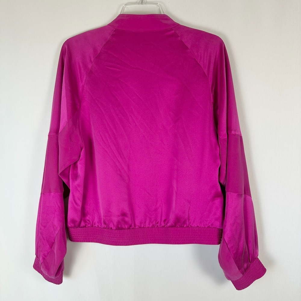 Rag & Bone Trail Silk Track Jacket Womens M Deep Pink Designer Luxury Athleisure - Picture 3 of 12